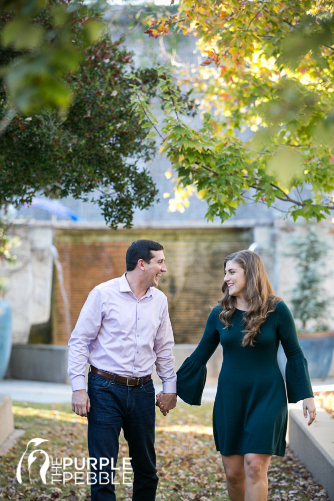 Happy Engaged Couple Fall Engagement Session