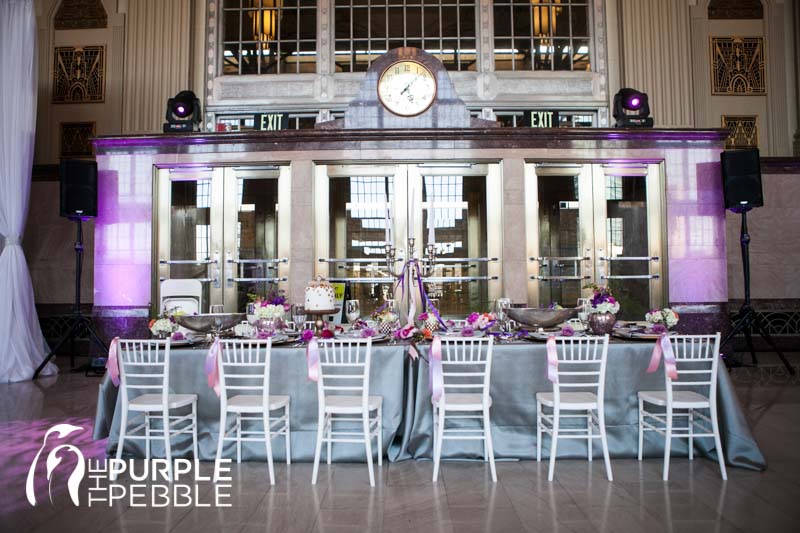 purple elegant centerpiece t&p station