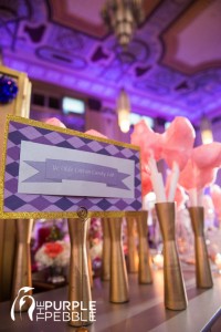 purple pink cotton candy stand princess birthday party t&p station