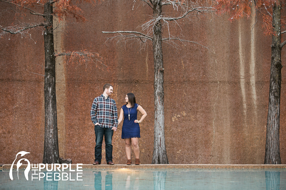 water gardens quiet pool engagement session fort worth texas