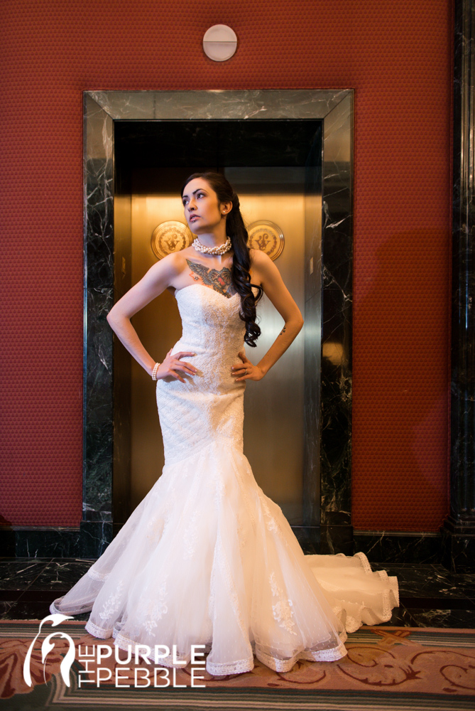 dramatic bridal photography fort worth club elevator