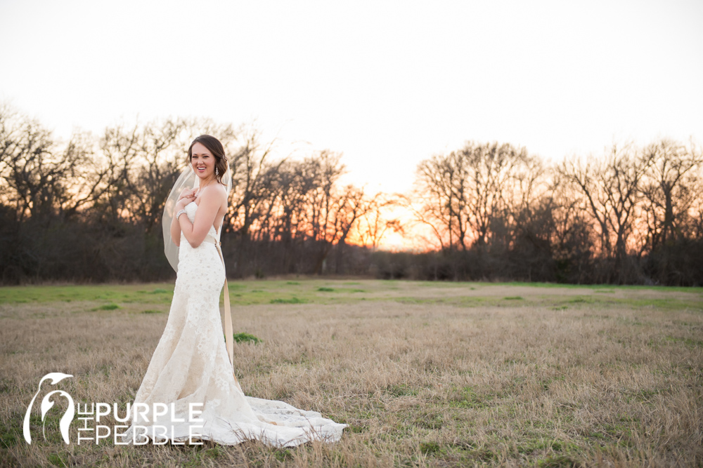 classic outdoor open field bridal session